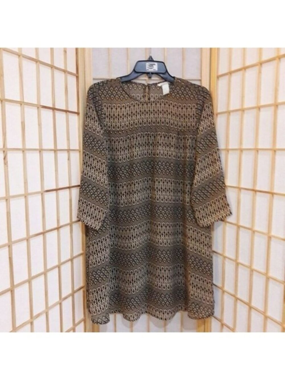 H&M Bohemian Print Keyhole Back Lined Dress